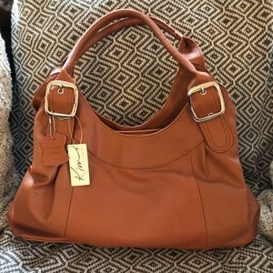 Kim Rodgers Genuine Brown Leather Handbag 